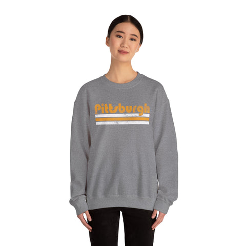 Vintage Pittsburgh Stripes - Heavy Blend™ Crewneck Sweatshirt