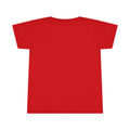 Back view of red toddler T-shirt from the 'Cleveland smells like my diaper' kids clothing line.