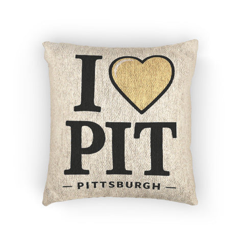 Woven Pillow — I Love PIT (Pittsburgh) Decorative Throw Pillow
