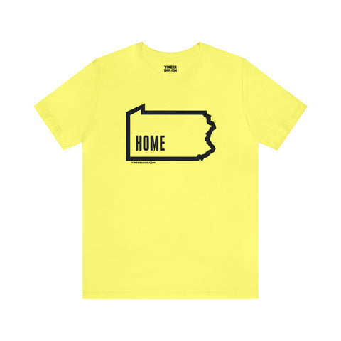 Pittsburgh, Pennsylvania, Home  - Short Sleeve Tee T-Shirt Printify Yellow S 