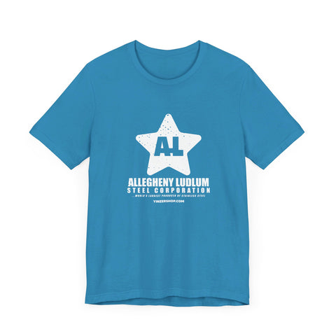 Allegheny Ludlum - Retro Pittsburgh Steel Mill Series  - Short Sleeve Shirt T-Shirt Printify Aqua S 