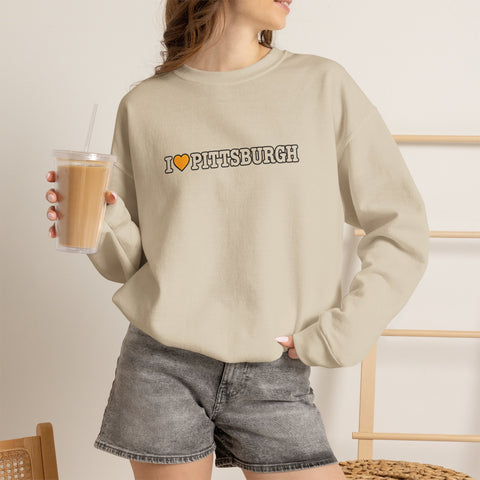 I Love Pittsburgh Crewneck Sweatshirt Retro City Pride Crew