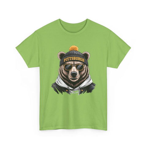Pittsburgh Game Day Bear - Unisex Heavy Cotton Tee