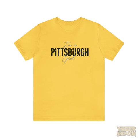I'M A Pittsburgh Girl - Star Design - Unisex Jersey Short Sleeve Tee T-Shirt Printify Yellow M 