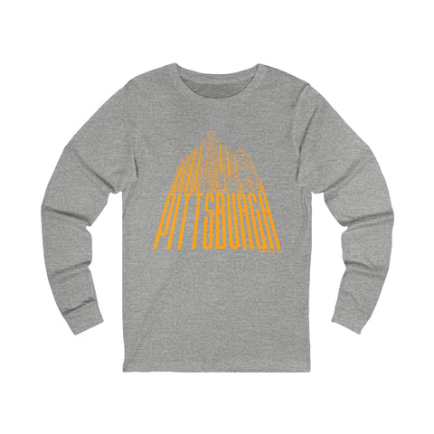 Steel Building Pittsburgh T-Shirt - Long Sleeve Tee Long-sleeve Printify S Athletic Heather