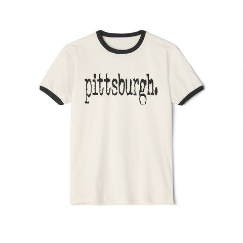 Pittsburgh Typewriter Unisex Cotton Ringer T-Shirt