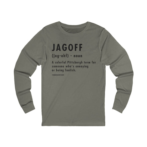 Pittsburghese Definition Series - Jagoff - Long Sleeve Tee Long-sleeve Printify S Grey TriBlend