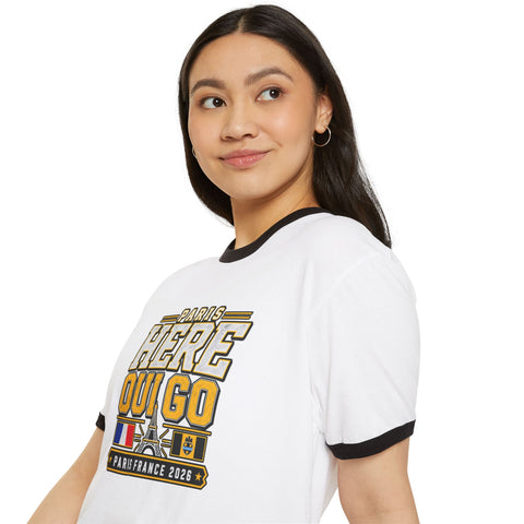 Pittsburgh " Here We Go " Paris Ringer T-Shirt — Vintage France 2026 Travel Tee