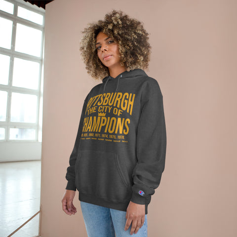 Pittsburgh, The City of Champions - Champion Hoodie Hoodie Printify   