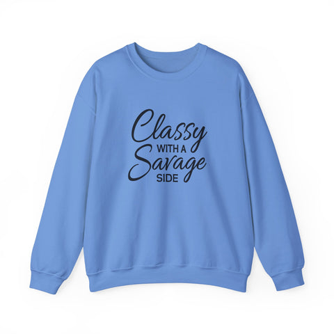 Classy with a Savage Side (Pittsburgh Sarcasm Series) - Heavy Blend™ Crewneck Sweatshirt