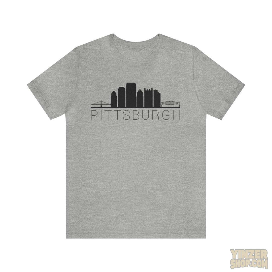 Pittsburgh Downtown Skyline Simplistic Design T-Shirt  - Unisex bella+canvas 3001 T-Shirt Printify Athletic Heather S 