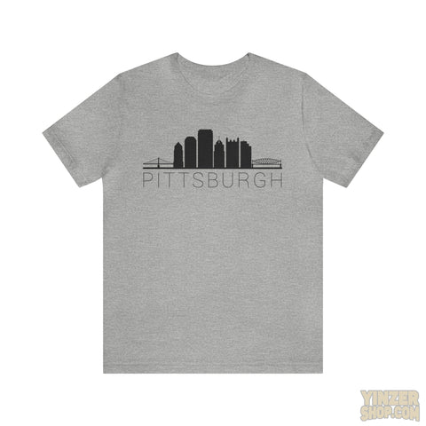 Pittsburgh Downtown Skyline Simplistic Design T-Shirt  - Unisex bella+canvas 3001 T-Shirt Printify Athletic Heather XL 
