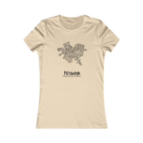 Pittsburgh Neighborhood Map - Women's Favorite Tee