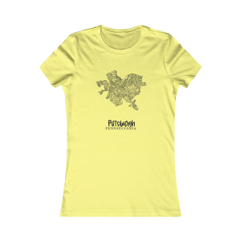 Pittsburgh Neighborhood Map - Women's Favorite Tee