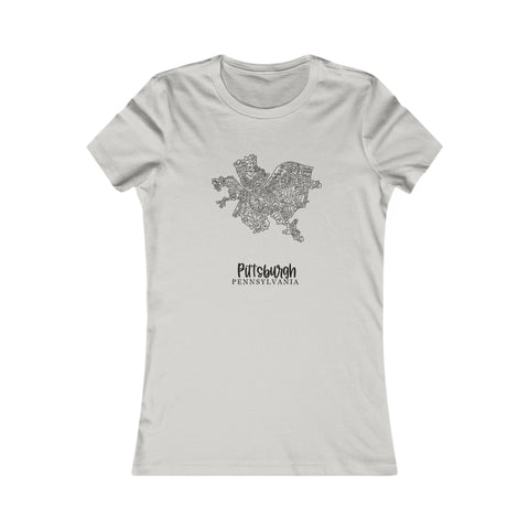 Pittsburgh Neighborhood Map - Women's Favorite Tee