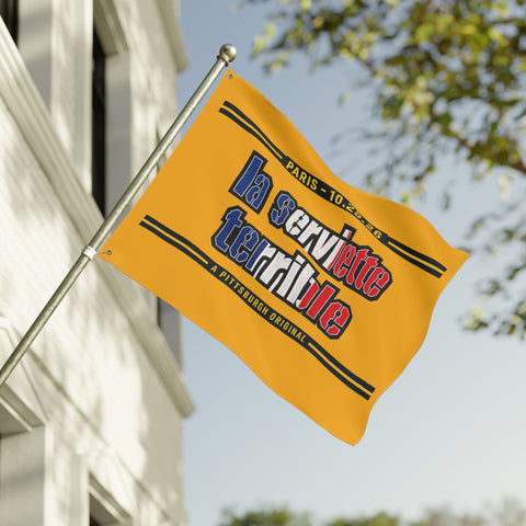 Pittsburgh Steelers French Flag Towel – "La Serviette Terrible" - Double Sided Flag