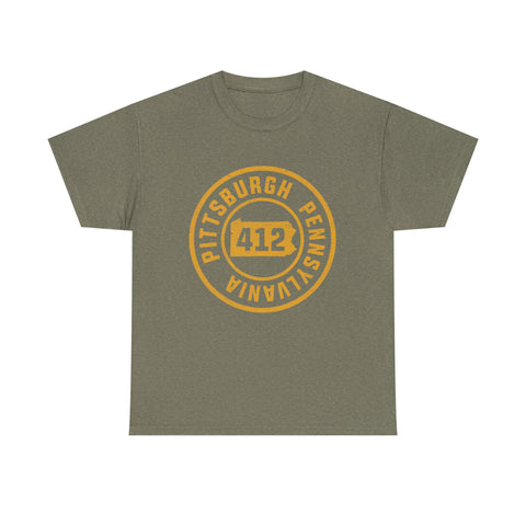 412 Pittsburgh Stamp - Unisex Heavy Cotton Tee