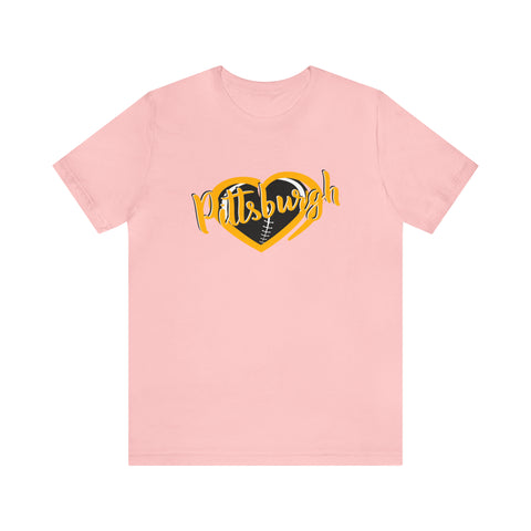 I love Pittsburgh Steeler Football - Women'sJersey Short Sleeve Tee T-Shirt Printify Pink S 