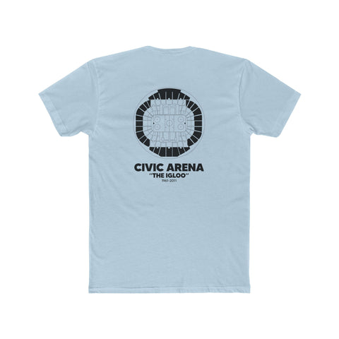 Pittsburgh Civic Arena "The Igloo" T-Shirt Print on Back w/ Small Logo T-Shirt Printify   