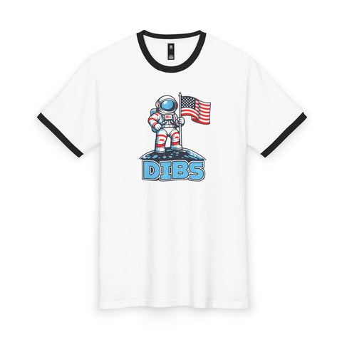 USA Dibs on the Moon Men's Staple Ringer Tee