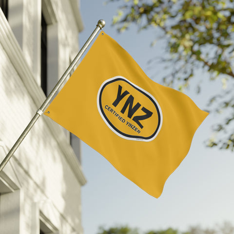 YNZ Certified Yinzer Double Sided Flag  - Double Sided Yellow Flag