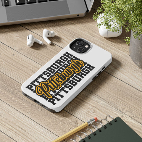 Pittsburgh Typography - iPhone Phone Case Mate Tough