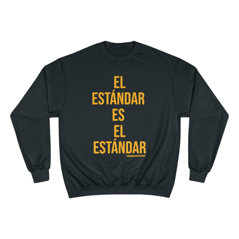 El Estándar  Es  El Estándar - The Standard is the Standard - Español Series - Bold - Champion Crewneck Sweatshirt Sweatshirt Printify Black 2XL 