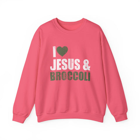 I Love Jesus and Broccoli - Heavy Blend™ Crewneck Sweatshirt