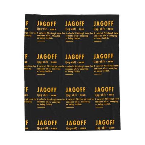 Pittsburgh Jagoff Definition Velveteen Plush Blanket Blanket Printify 50" × 60"  