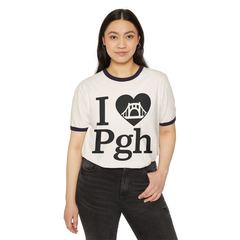I Love PGH - Unisex Cotton Ringer T-Shirt