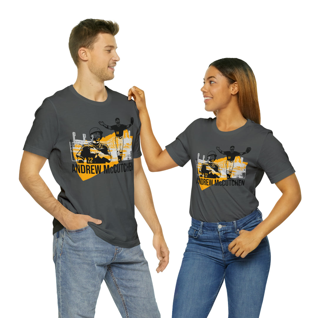 Andrew Mccutchen Pittsburgh Headliner Series T-Shirt Short Sleeve Tee T-Shirt Printify   