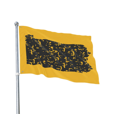 Pennsylvania Grunge - Double Sided Flag - Black and Gold