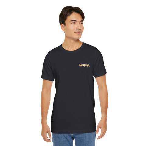 Vintage Pittsburgh Sunset (Print on Back) - Unisex Jersey Short Sleeve Tee