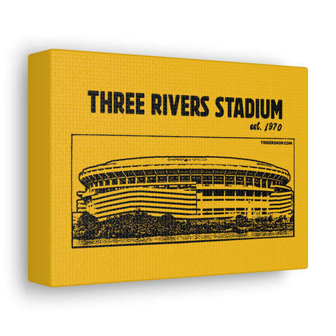 Three Rivers Stadium - 1970 - Retro Schematic - Canvas Gallery Wrap Wall Art Canvas Printify 7" x 5" 1.25"