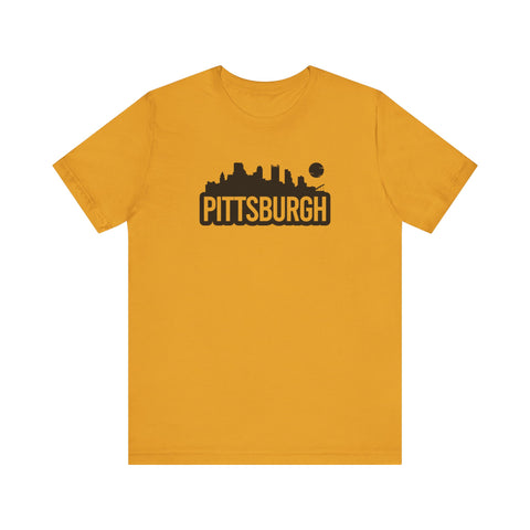 Pittsburgh Bold Skyline T-Shirt  - Unisex bella+canvas 3001 T-Shirt Printify Mustard XS 