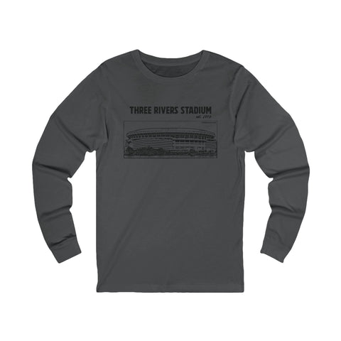 Three Rivers Stadium - 1970 - Retro Schematic - Long Sleeve Tee Long-sleeve Printify S Asphalt 