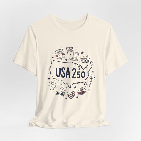 Retro USA Map Graphic Tee | 4th of July Stars & Stripes, Patriotic Vintage