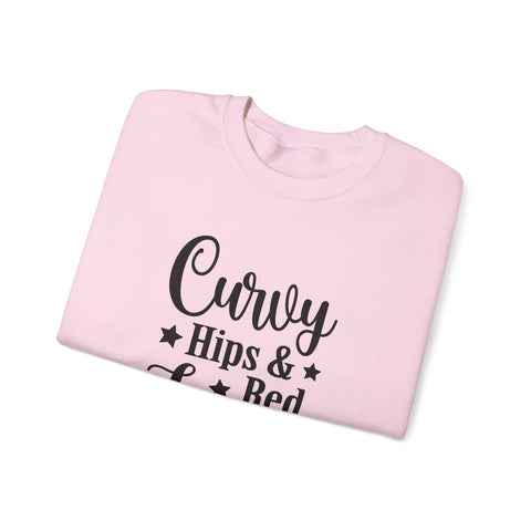Curvy Hips & Red Lips (Pittsburgh Sarcasm Series) - Heavy Blend™ Crewneck Sweatshirt