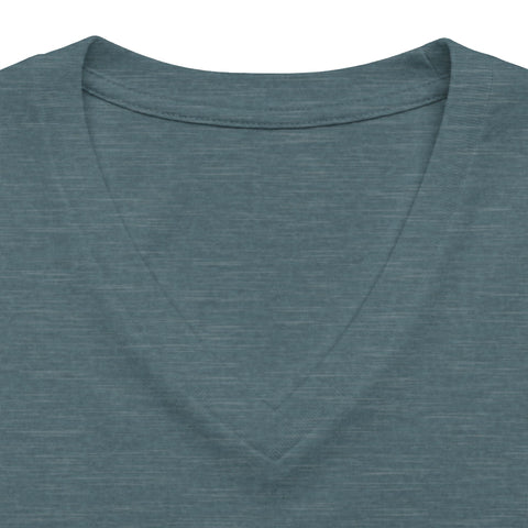 412 Bold Vertical Number Women's V-neck Tshirt  — Minimalist Monochrome Graphic T-Shirt