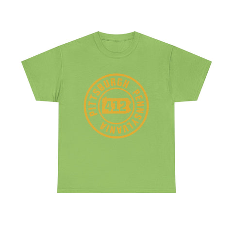 412 Pittsburgh Stamp - Unisex Heavy Cotton Tee