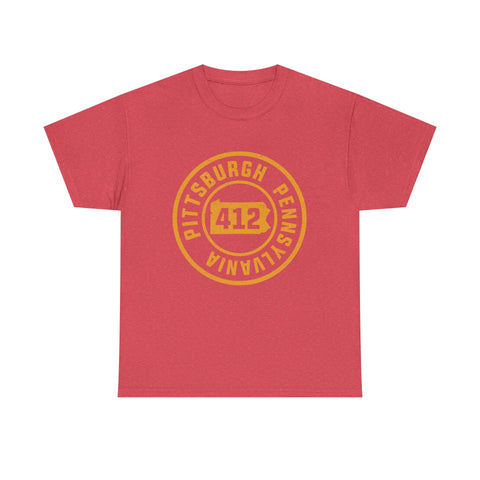 412 Pittsburgh Stamp - Unisex Heavy Cotton Tee