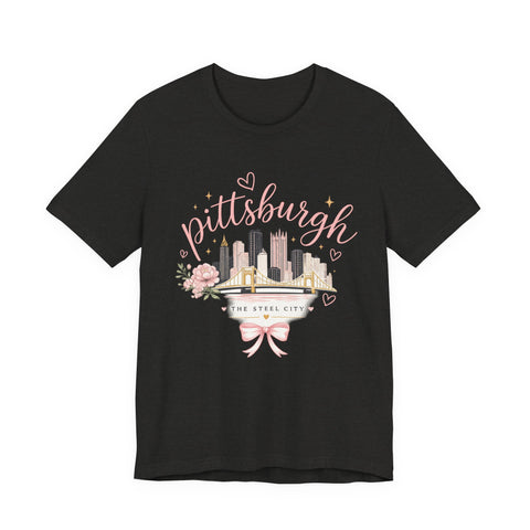 Pittsburgh Girly Bow Pink T-Shirt