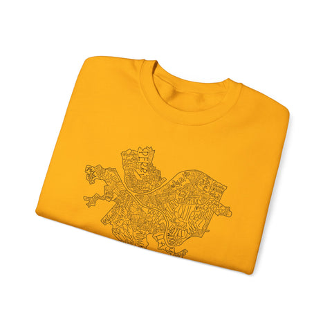 Pittsburgh Topo Word Map Graphic Gildan Heavy Blend™ Crewneck Sweatshirt