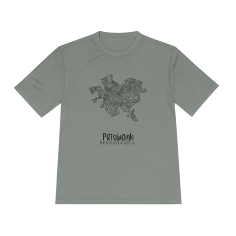 Pittsburgh Neighborhood Map - Unisex Moisture Wicking Tee