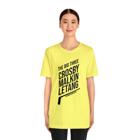 The Big Three - Crosby, Malkin, Letang - Hockey - Short Sleeve Tee T-Shirt Printify   