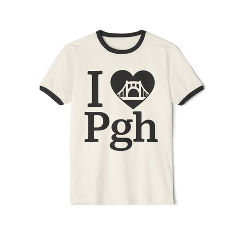 I Love PGH - Unisex Cotton Ringer T-Shirt