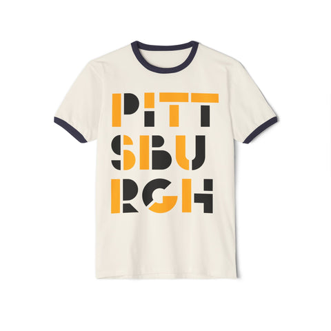 Pittsburgh City Art - Unisex Cotton Ringer T-Shirt