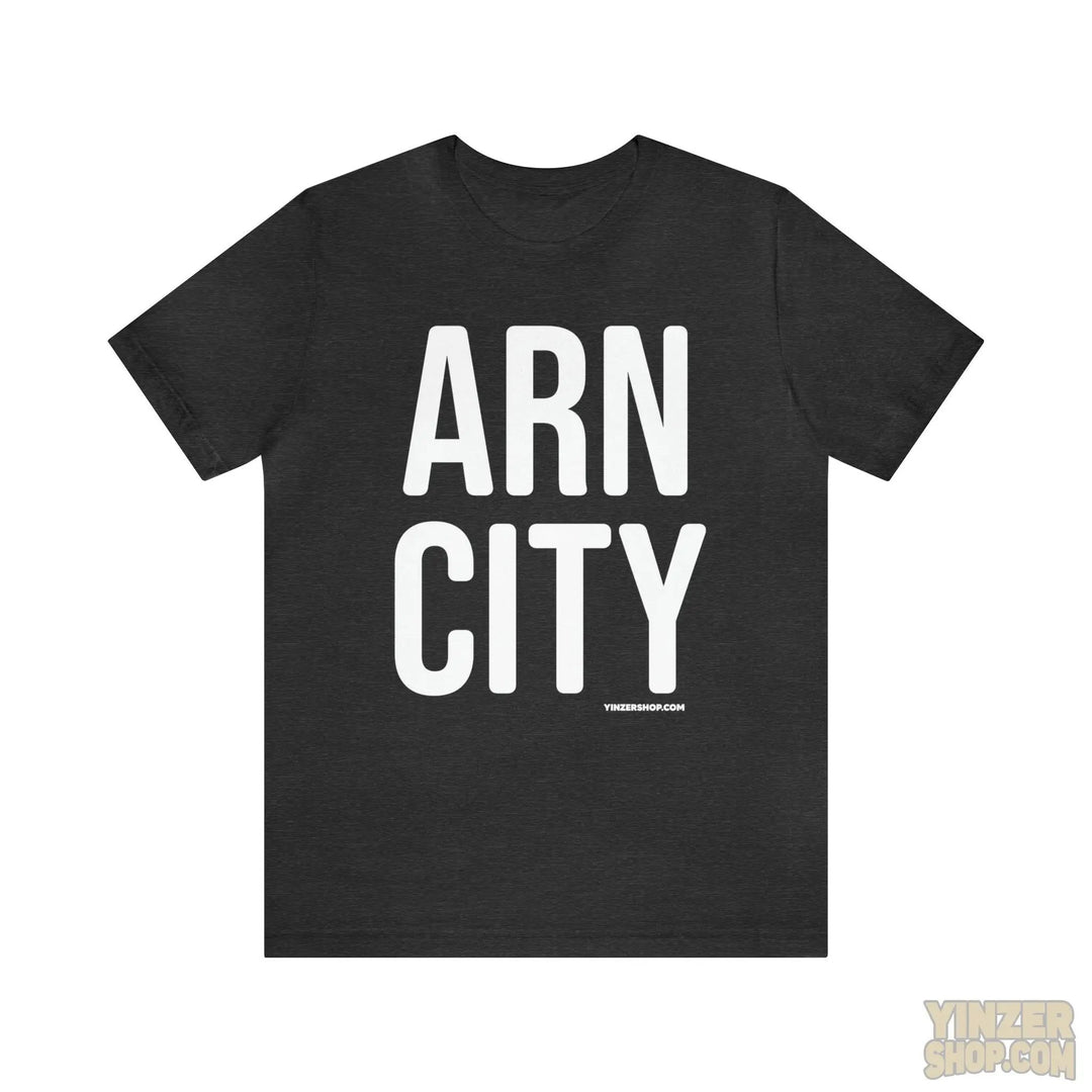 Pittsburgh Iron (Arn) City T-Shirt - Short Sleeve Tee T-Shirt Printify Dark Grey Heather S 