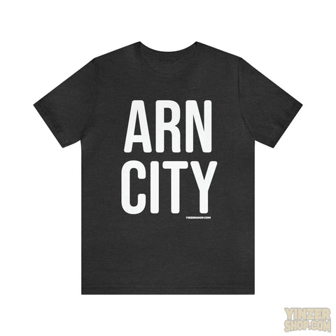 Pittsburgh Iron (Arn) City T-Shirt - Short Sleeve Tee T-Shirt Printify Dark Grey Heather M 
