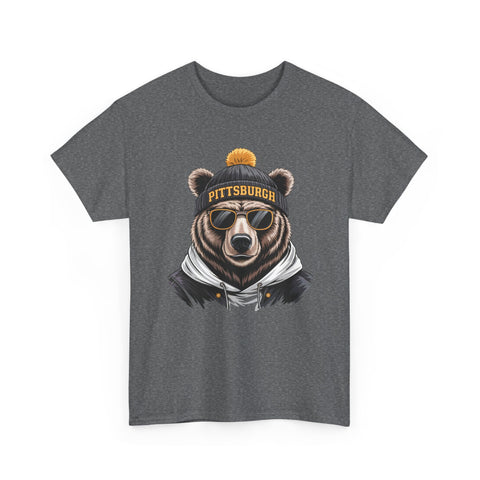 Pittsburgh Game Day Bear - Unisex Heavy Cotton Tee